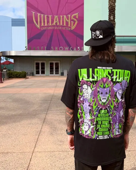 Customer wearing the Villains Tour design at the parks